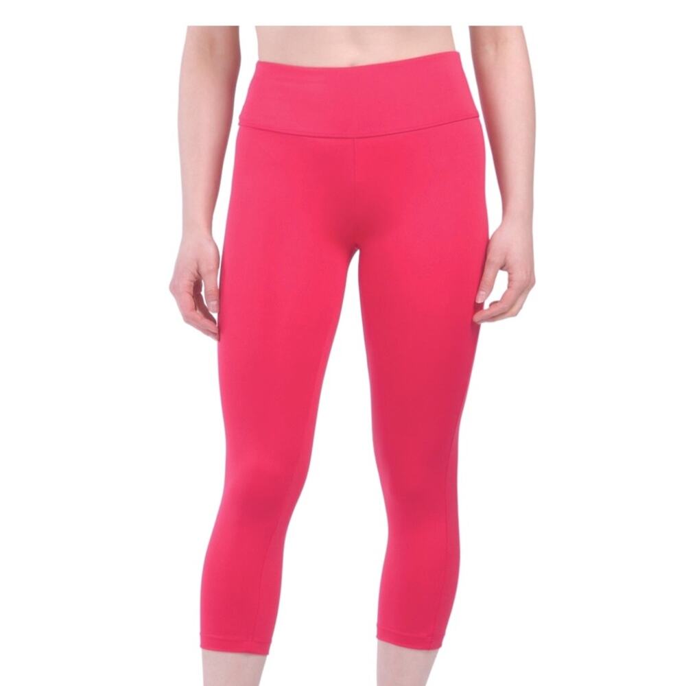 Spalding Performance Capri Leggings. Large. Azalea Pink. High Rise Waist